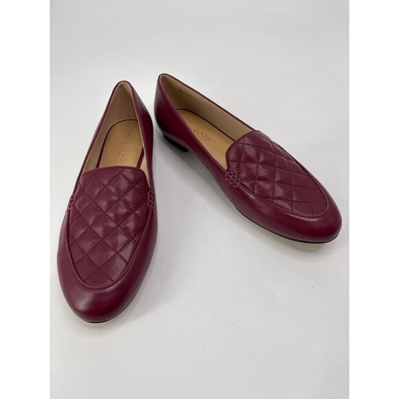 Talbots Ryan Quilted Leather Loafer Flat Shoe Burgundy Wine Red Size 11 - Picture 1 of 7